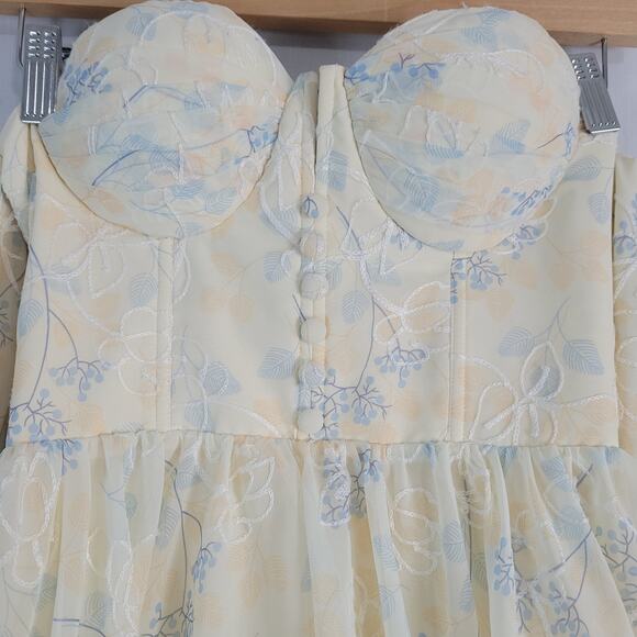 Adeirlina Summer in Tuscany Mini Dress size XS floral coquette milkmaid fairy - Picture 4 of 11